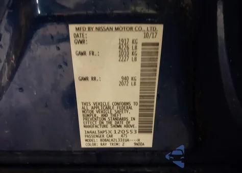 2018 Nissan Altima 2.5 Sr z USA, uszkodzony, nr VIN 1N4AL3AP5JC120553